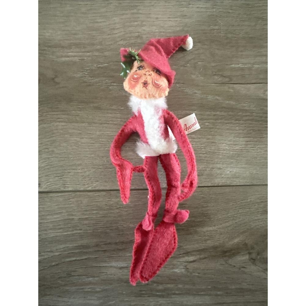 Annalee 6" Red Christmas Workshop Elf‎ '89 1985 USA